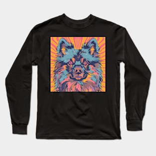 Keeshond in 70's Long Sleeve T-Shirt